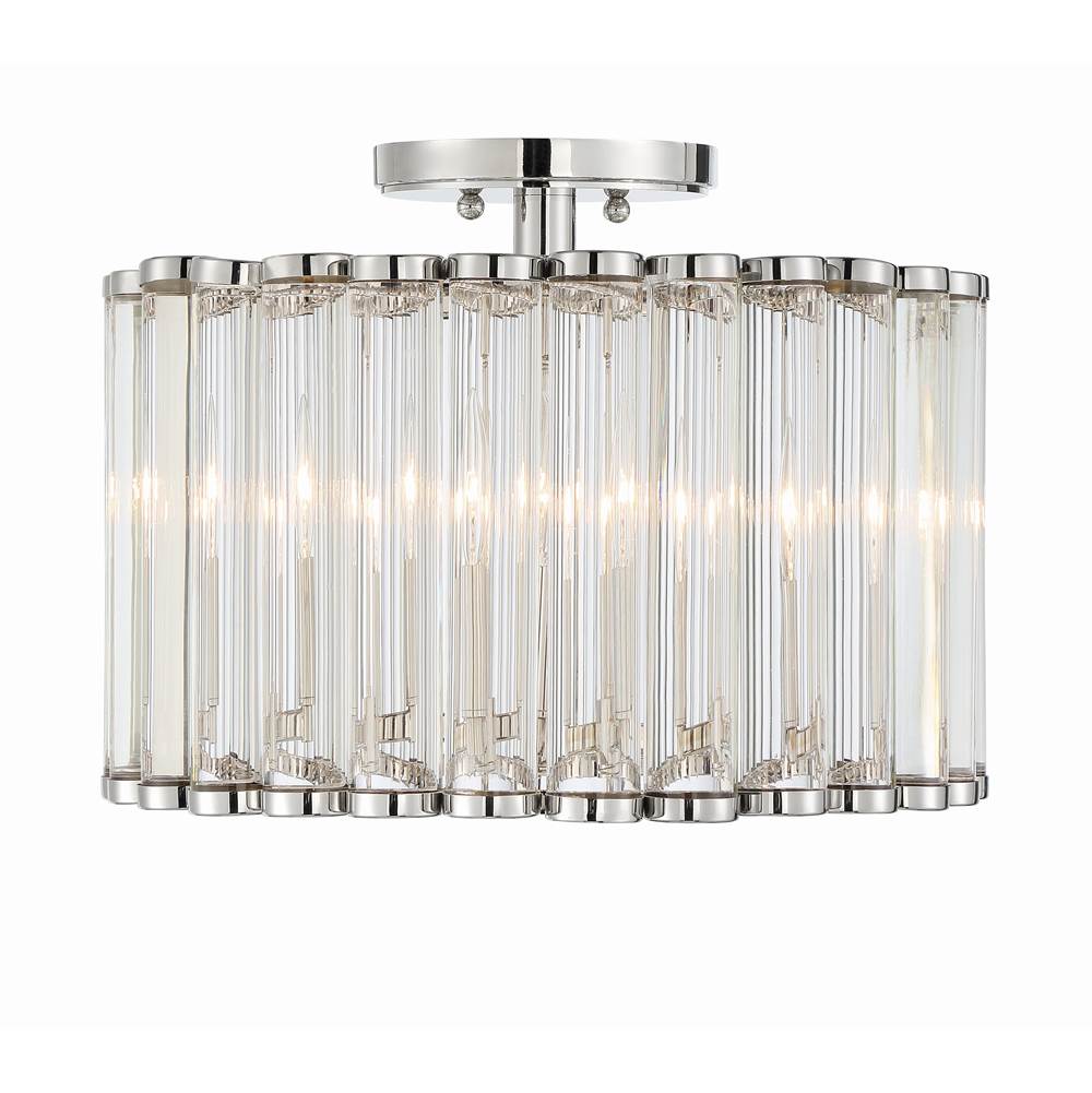 Crystorama ELL-B3004-PN_CEILING Polished Nickel Libby Langdon For Crystorama Elliot 4 Light Polished Nickel Ceiling Mount Image 1