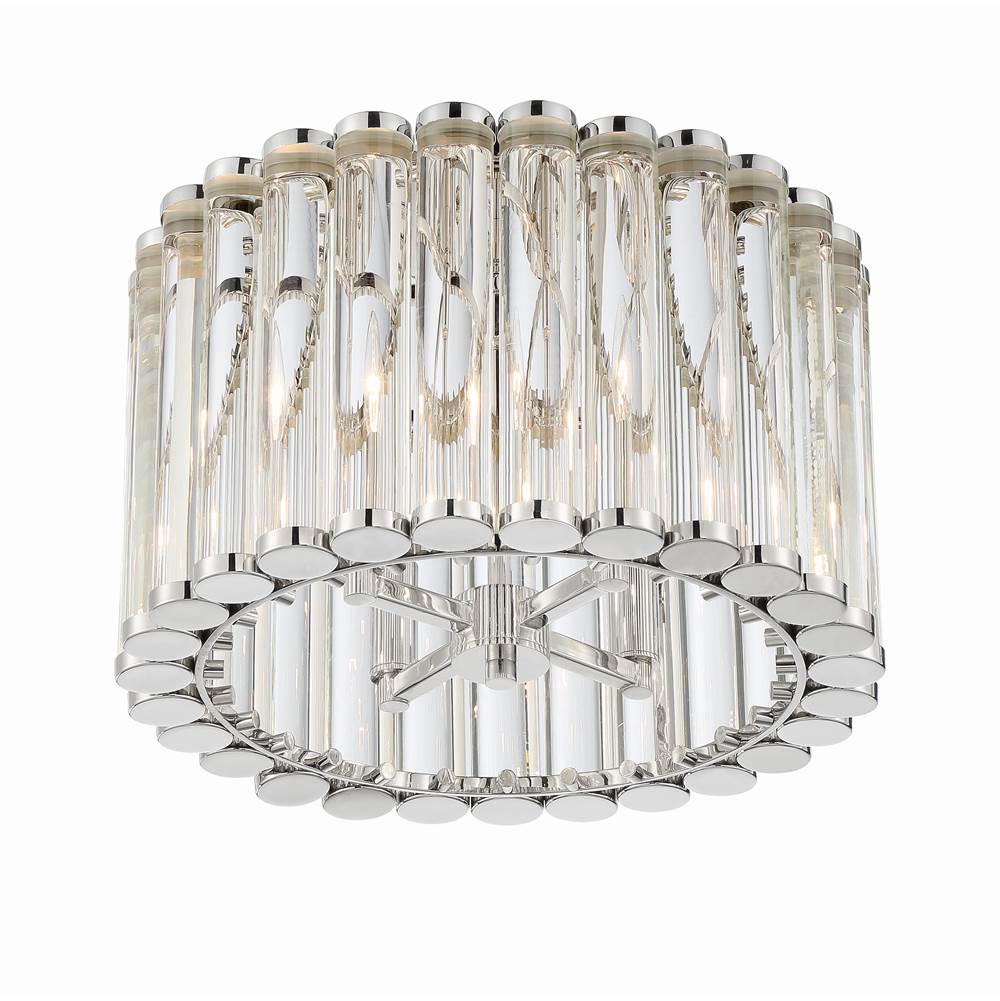 Crystorama Elliot Libby Langdon For Crystorama Elliot 4 Light Polished Nickel Ceiling Mount