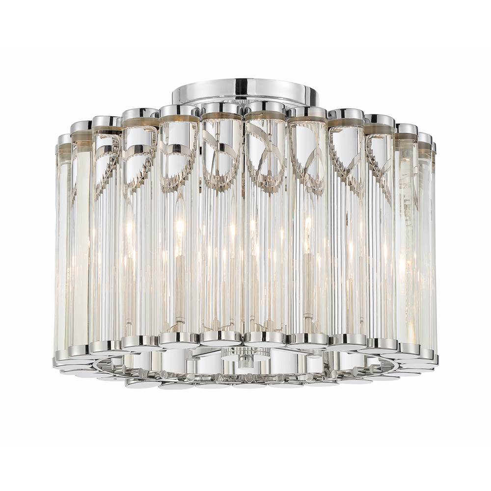 Crystorama ELL-B3004-PN_CEILING Polished Nickel Libby Langdon For Crystorama Elliot 4 Light Polished Nickel Ceiling Mount Image 3