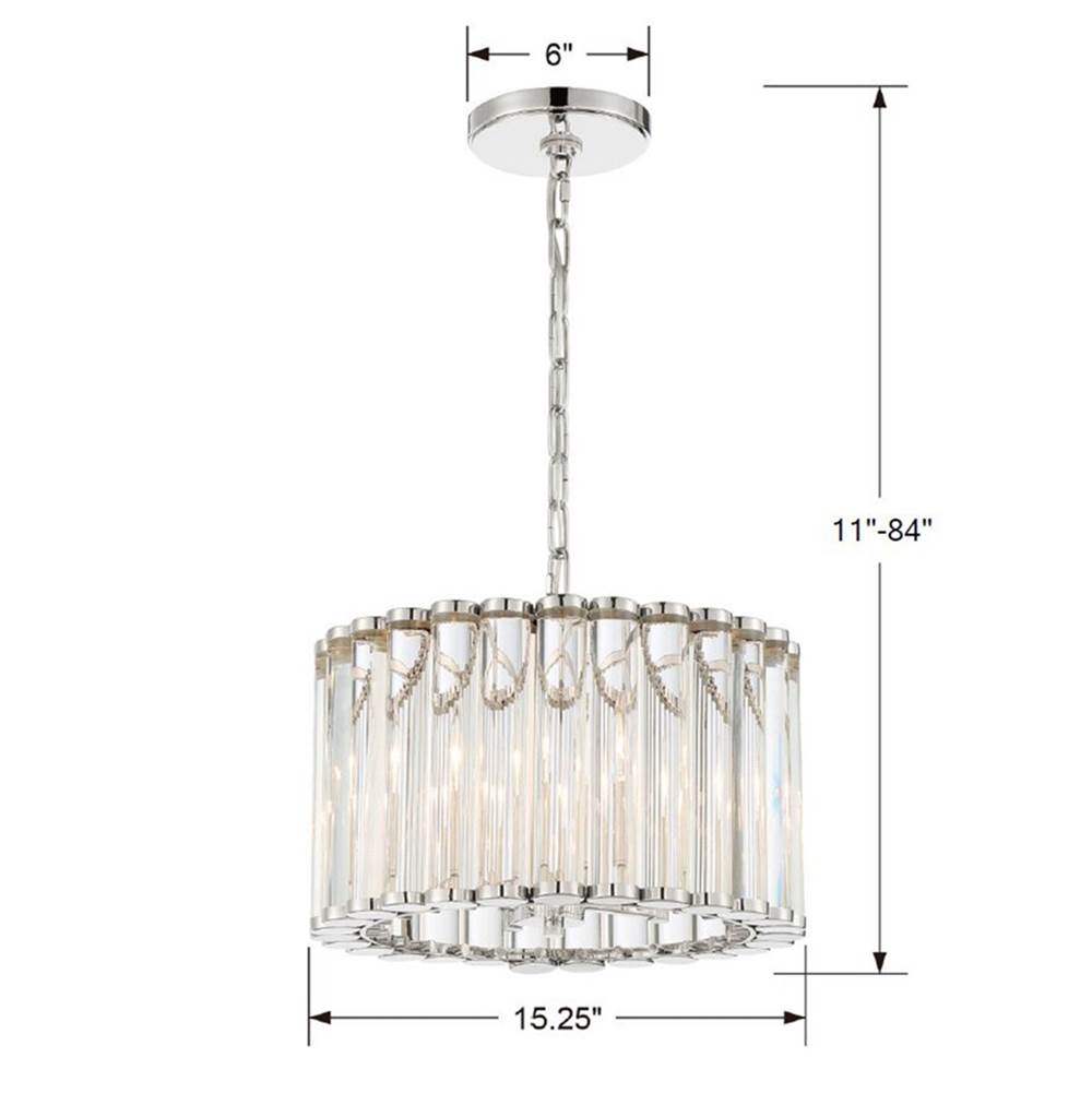 Crystorama ELL-B3004-PN Polished Nickel Libby Langdon For Crystorama Elliot 4 Light Polished Nickel Pendant Image 2