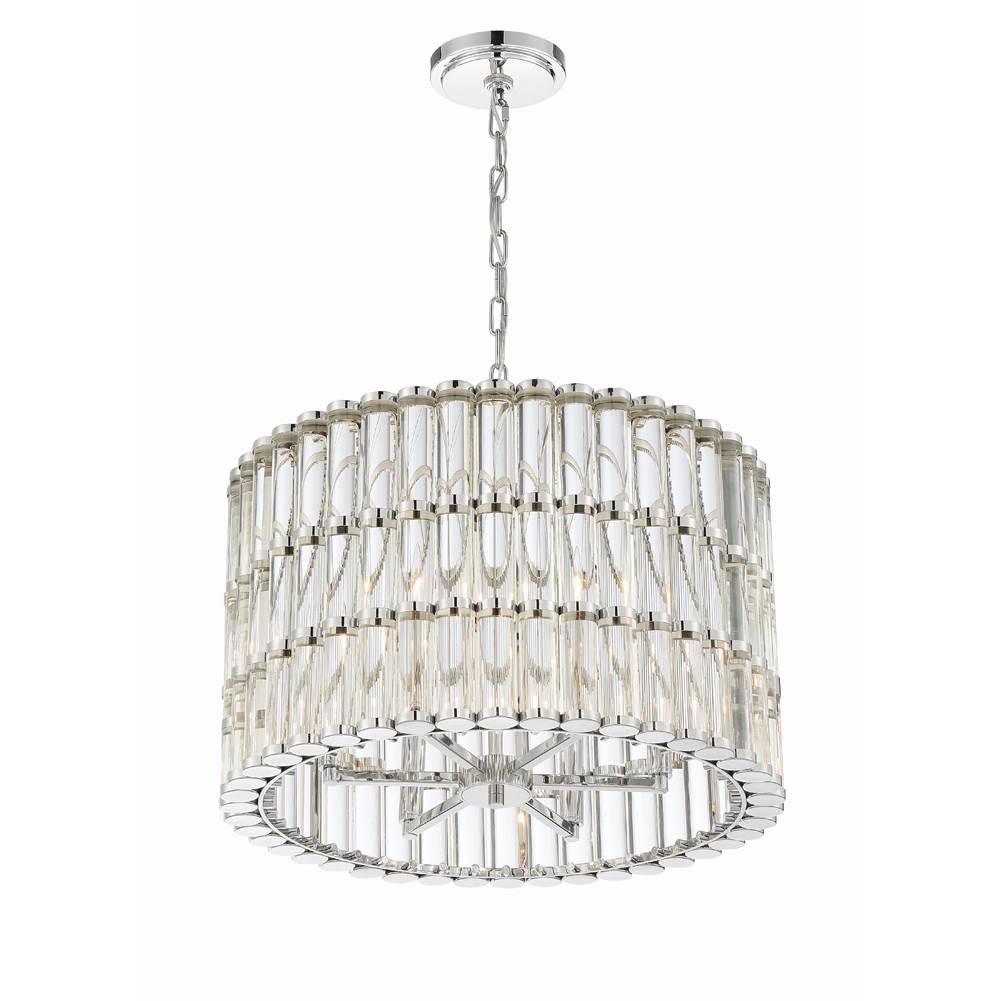 Crystorama Elliot Libby Langdon For Crystorama Elliot 6 Light Polished Nickel Chandelier