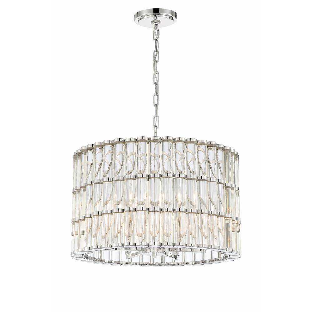 Crystorama ELL-B3006-PN Polished Nickel Libby Langdon For Crystorama Elliot 6 Light Polished Nickel Chandelier Image 8