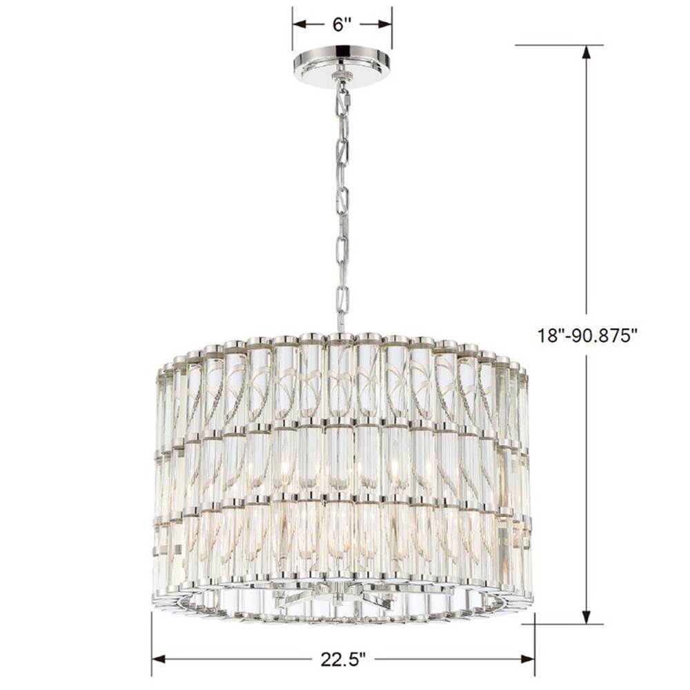 Crystorama ELL-B3006-PN Polished Nickel Libby Langdon For Crystorama Elliot 6 Light Polished Nickel Chandelier Image 2