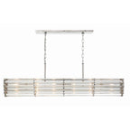 Crystorama ELL-B3007-PN Polished Nickel Libby Langdon For Crystorama Elliot 6 Light Polished Nickel Linear Chandelier Image 1