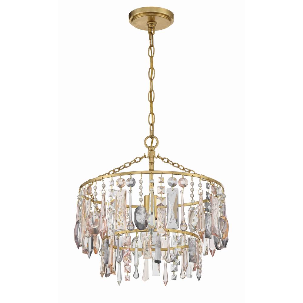 Crystorama Elsa 1 Light Antique Gold Pendant