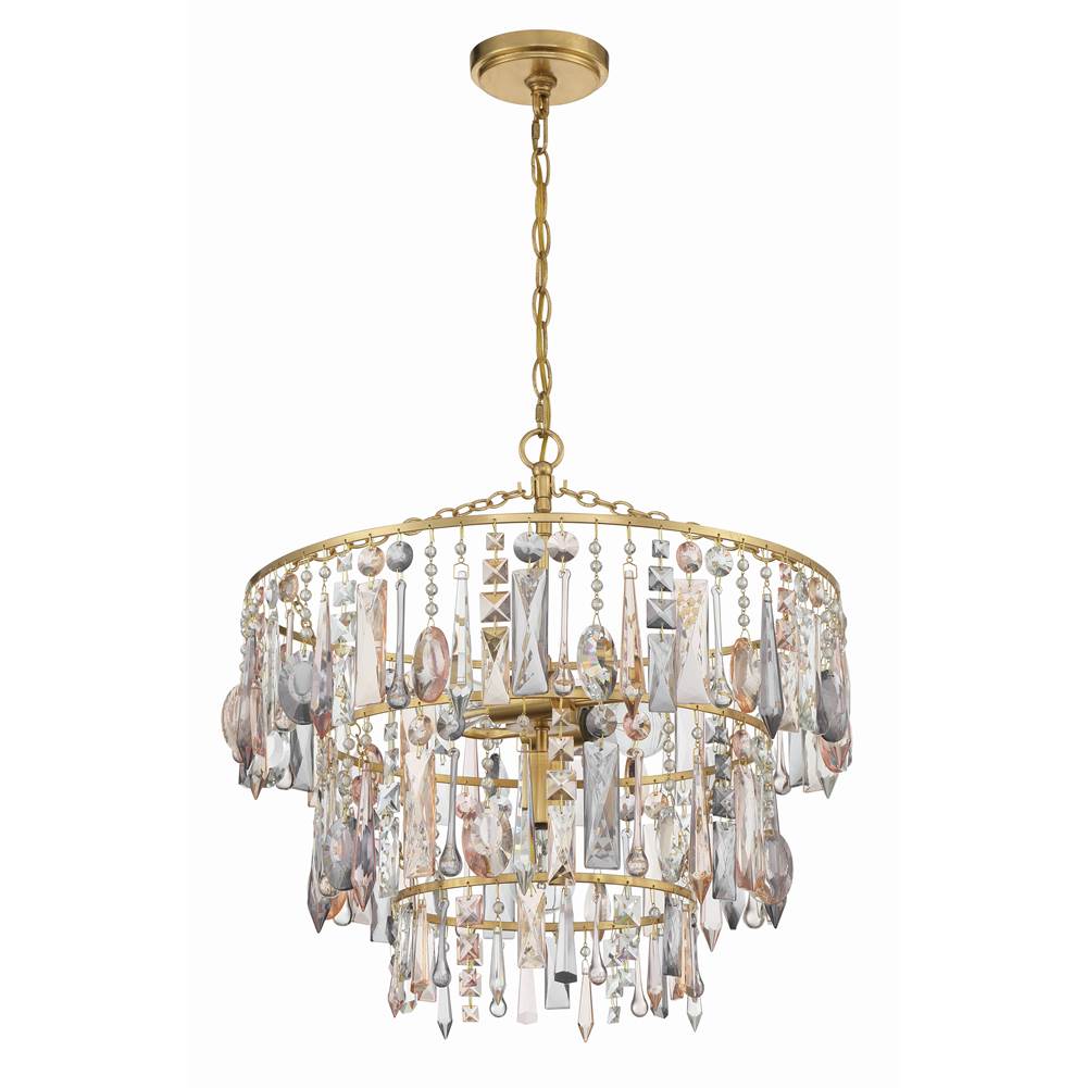 Crystorama Elsa 3 Light Antique Gold Pendant