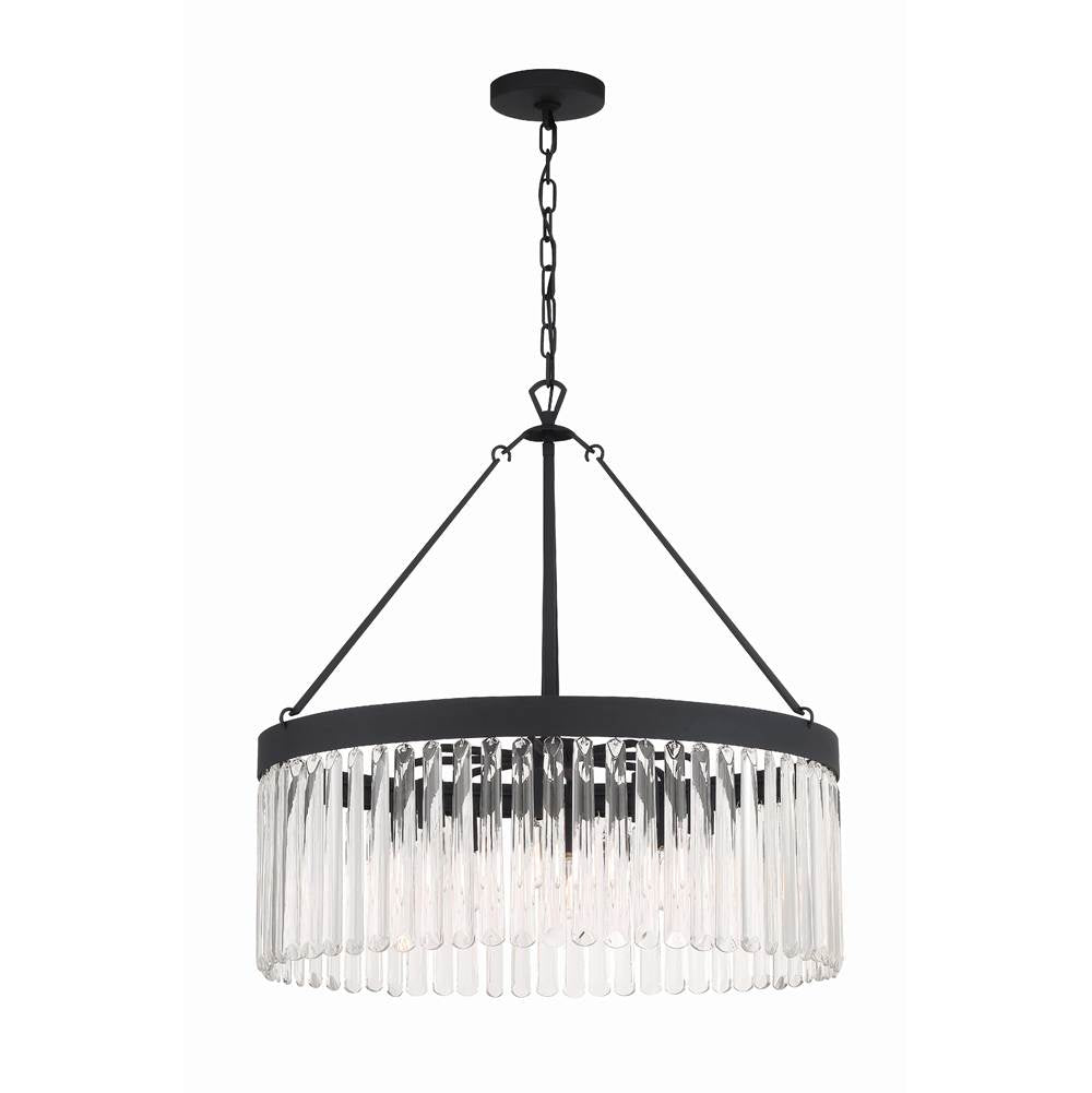 Crystorama EMO-5406-BF Black Forged Emory 8 Light Black Forged Chandelier Image 1