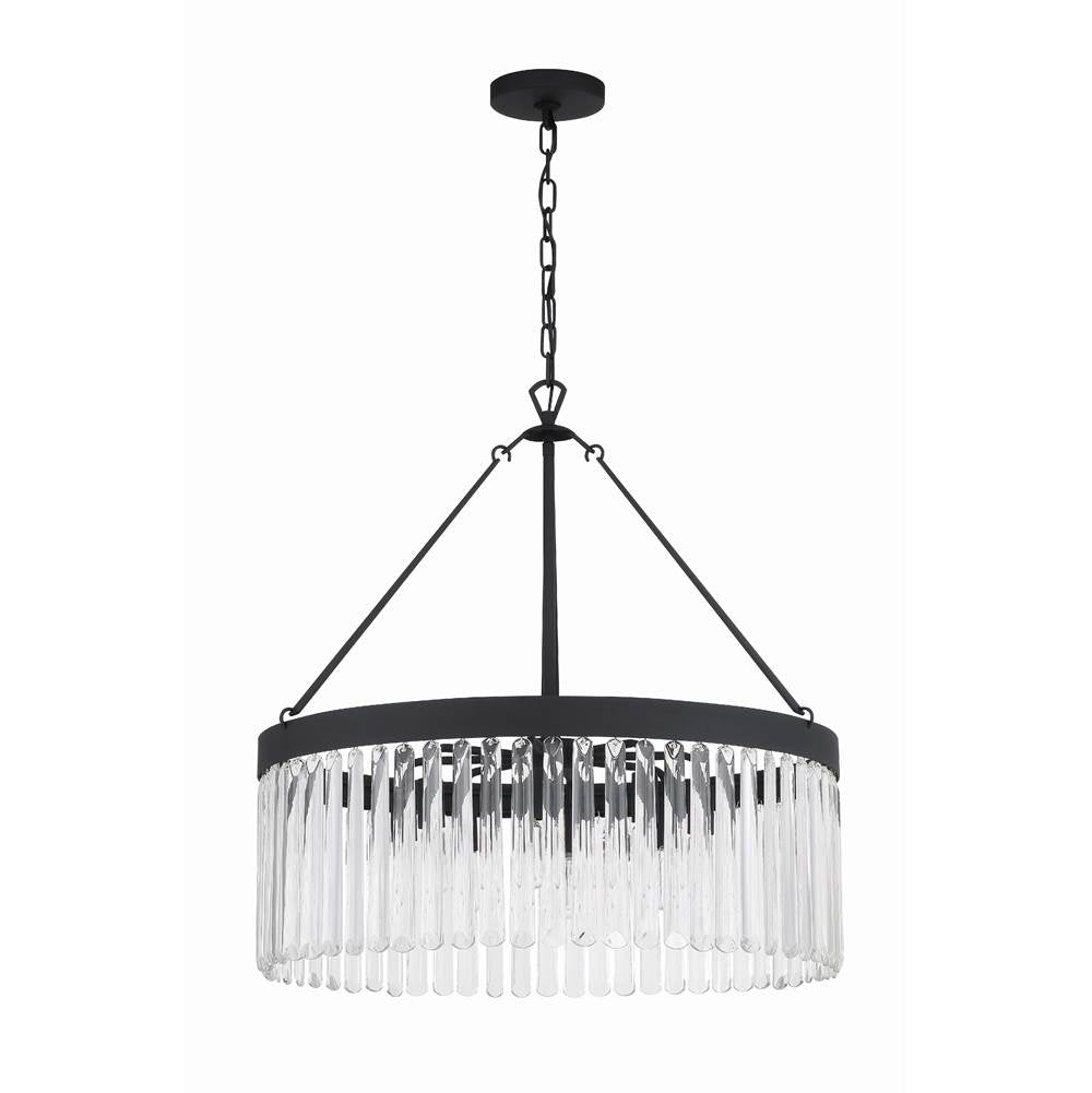 Crystorama Emory 8 Light Black Forged Chandelier