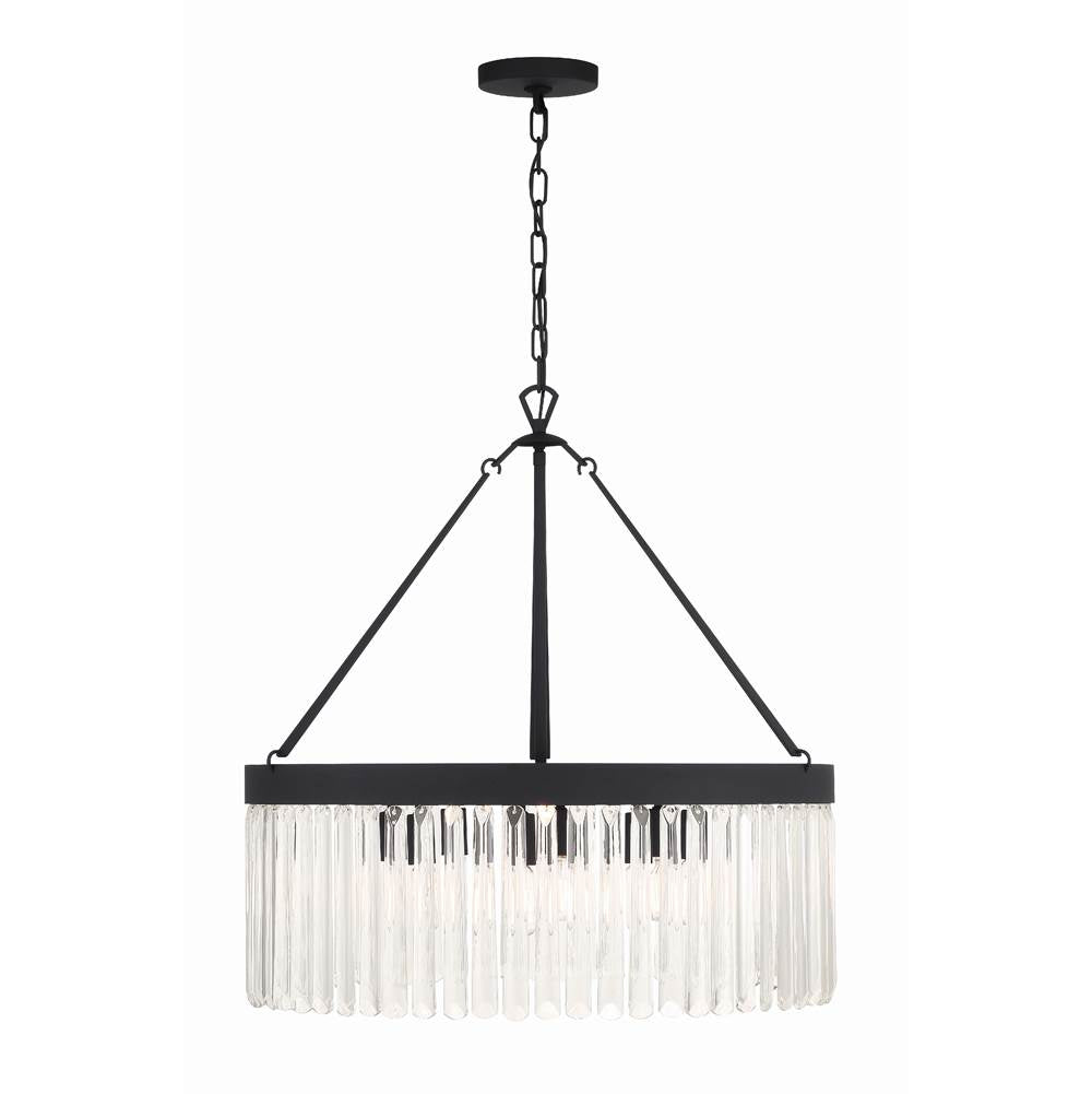 Crystorama EMO-5406-BF Black Forged Emory 8 Light Black Forged Chandelier Image 8