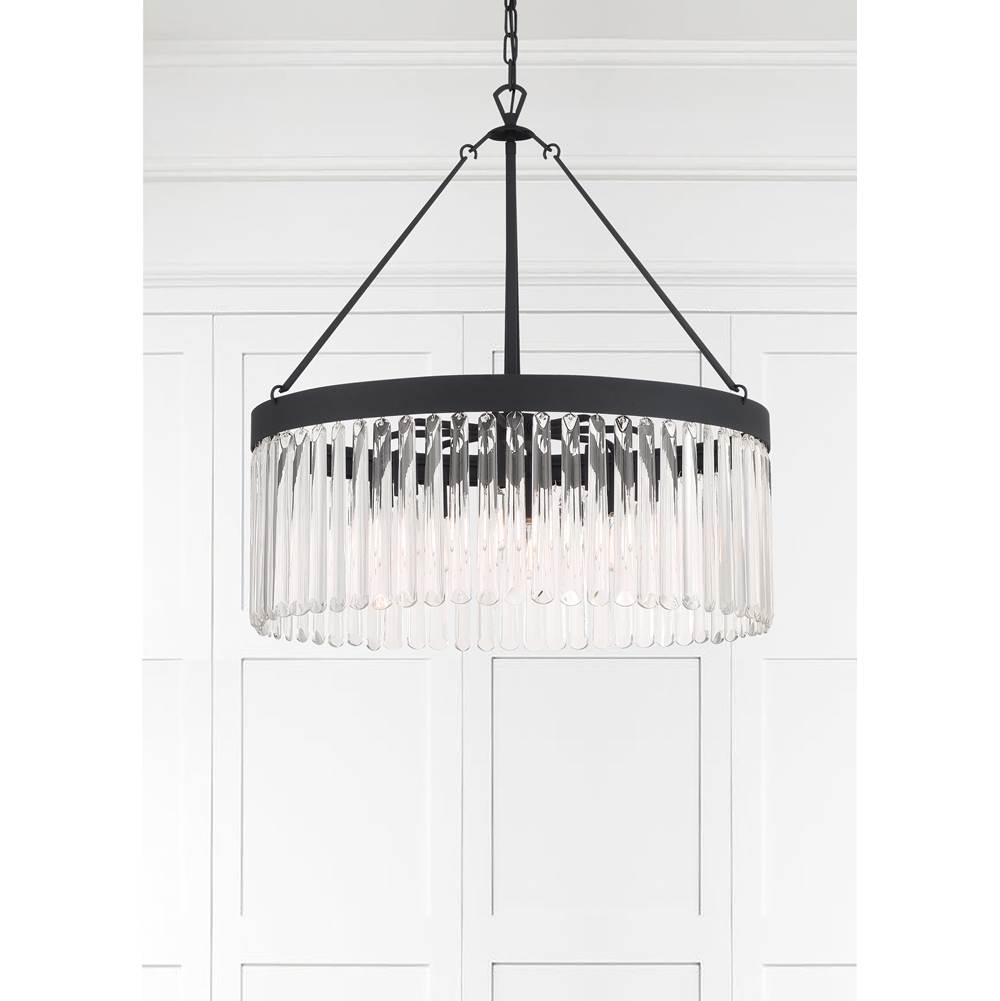Crystorama EMO-5406-BF Black Forged Emory 8 Light Black Forged Chandelier Image 3