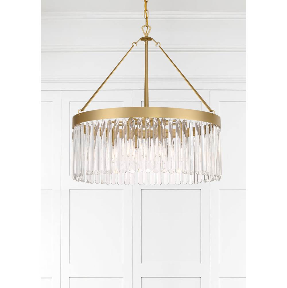 Crystorama EMO-5406-MG Modern Gold Emory 8 Light Modern Gold Chandelier Image 3