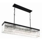 Crystorama Emory 6 Light Black Forged Linear Chandelier