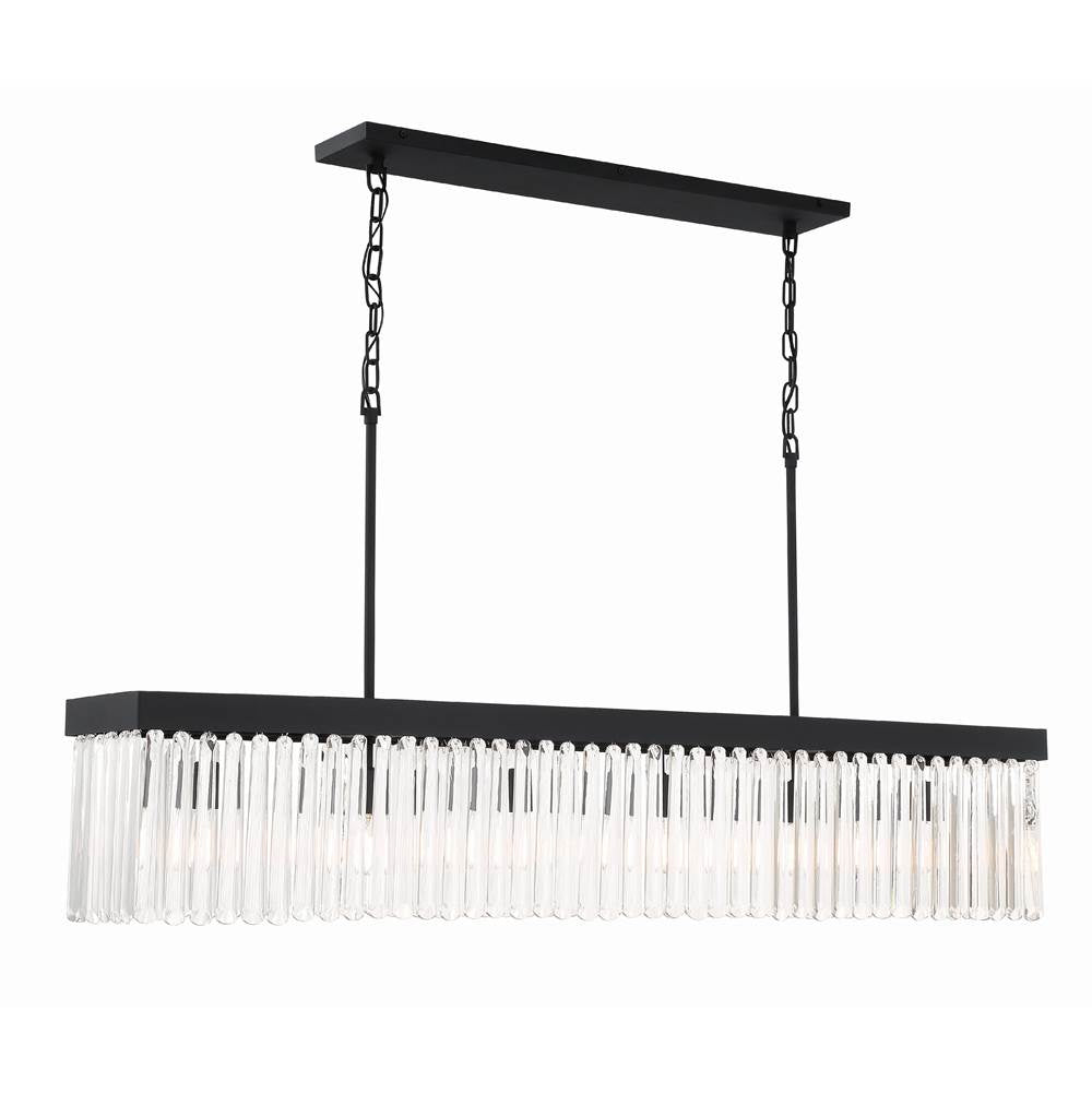 Crystorama EMO-5407-BF Black Forged Emory 6 Light Black Forged Linear Chandelier Image 5