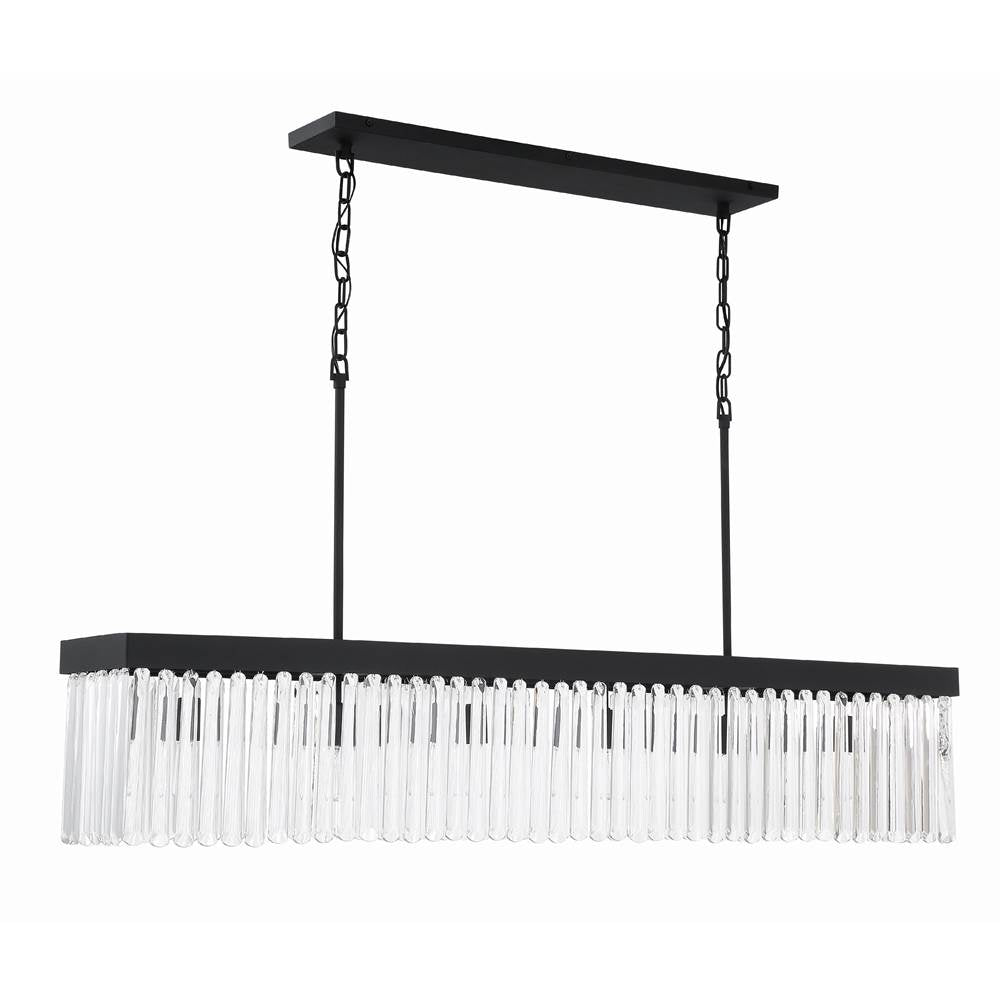 Crystorama EMO-5407-BF Black Forged Emory 6 Light Black Forged Linear Chandelier Image 4