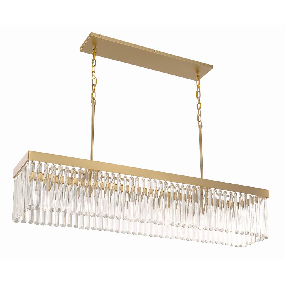 Crystorama Emory 6 Light Black Forged Linear Chandelier
