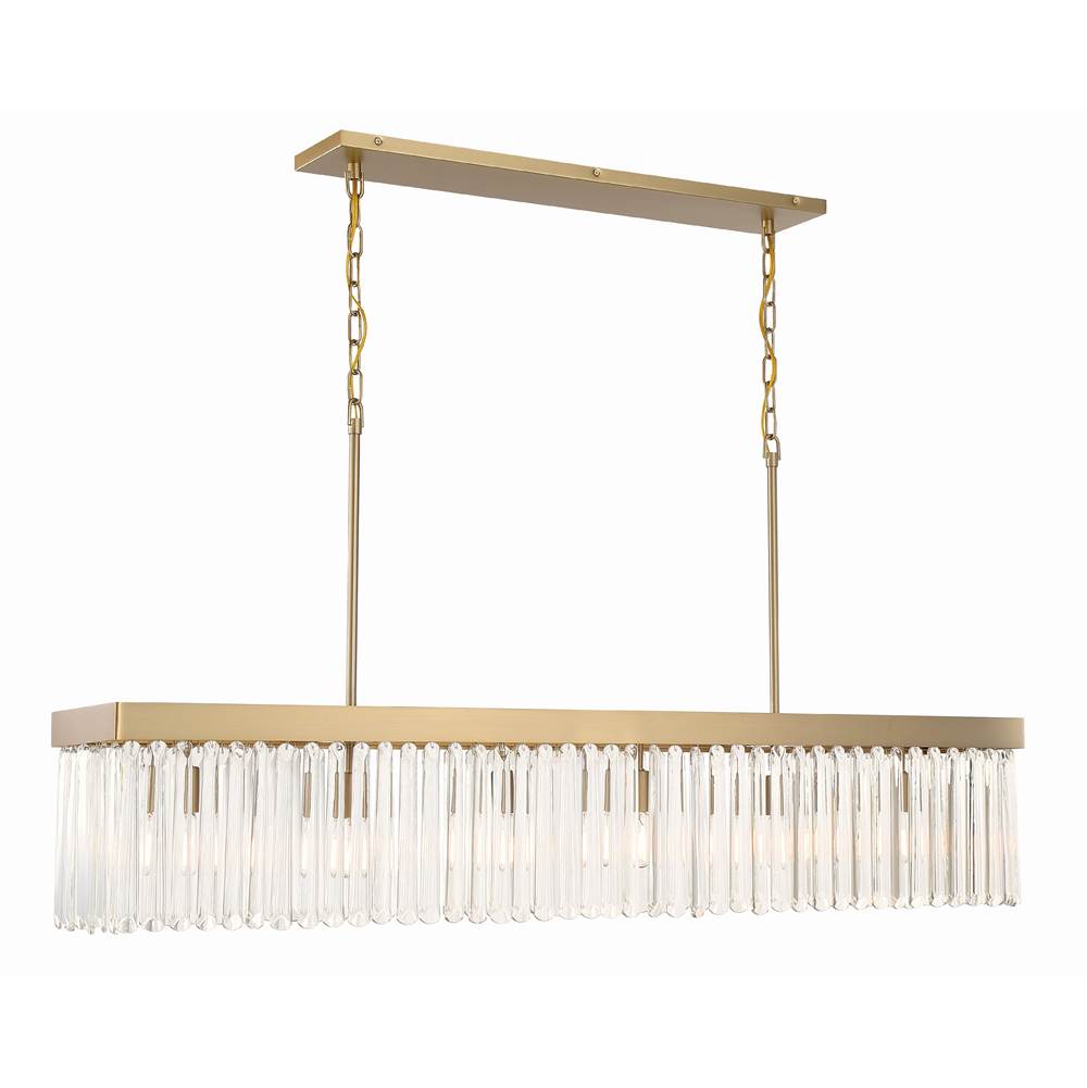 Crystorama EMO-5407-MG Modern Gold Emory 6 Light Modern Gold Linear Chandelier Image 4
