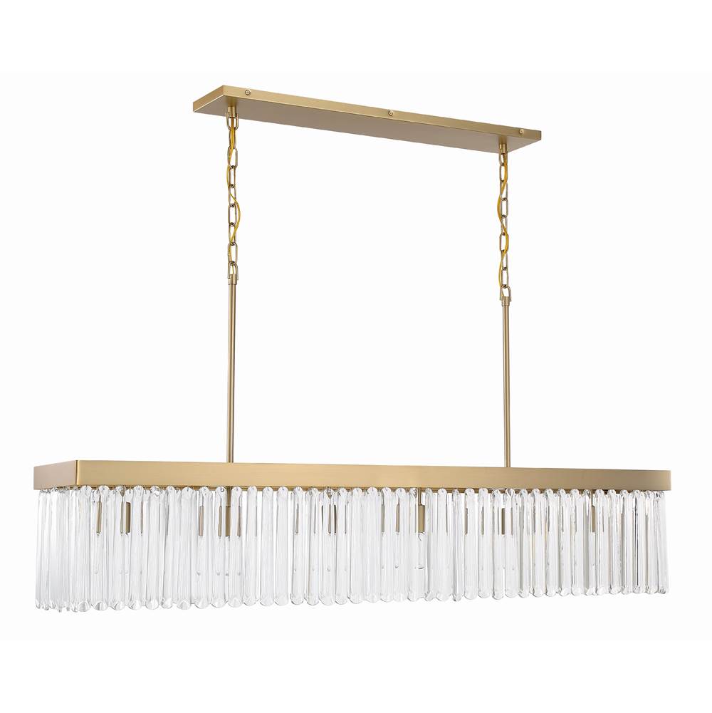 Crystorama EMO-5407-MG Modern Gold Emory 6 Light Modern Gold Linear Chandelier Image 3