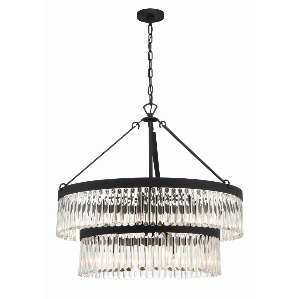 Crystorama EMO-5408-BF Black Forged Emory 9 Light Black Forged Chandelier Image 1