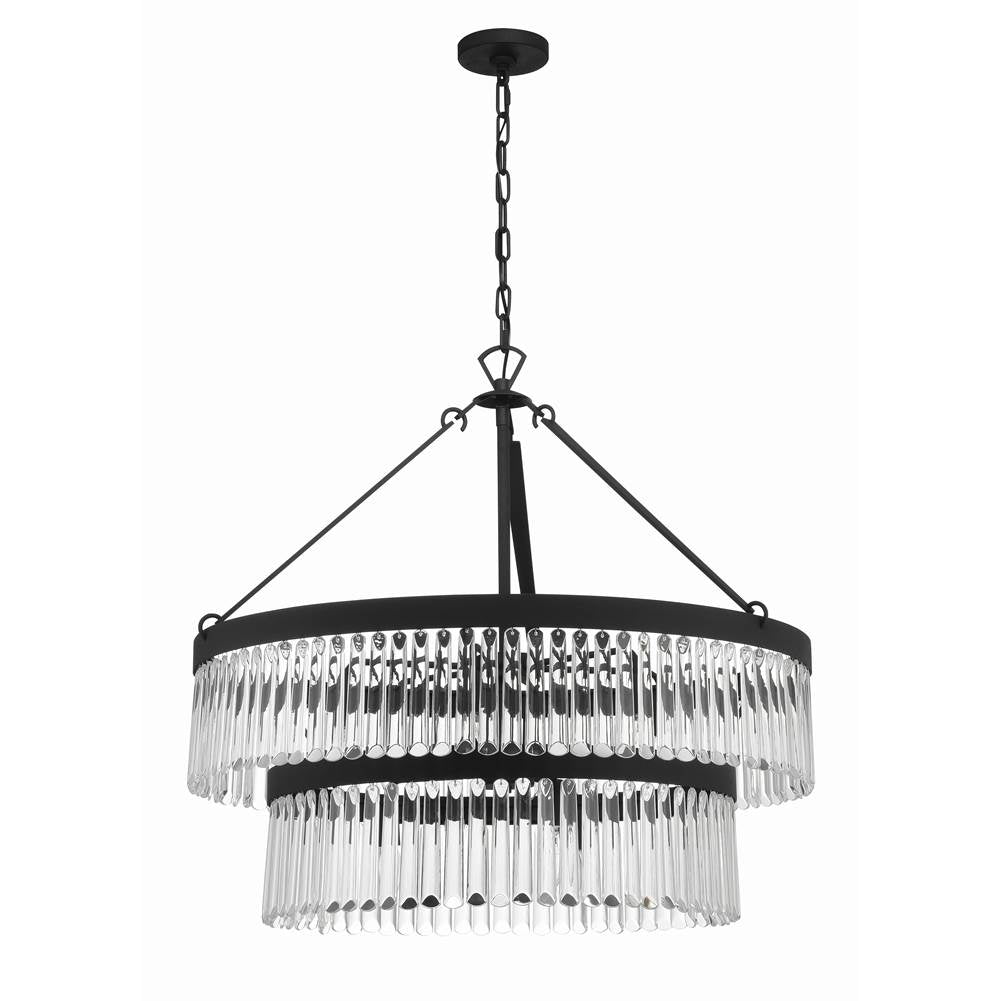 Crystorama Emory 9 Light Black Forged Chandelier