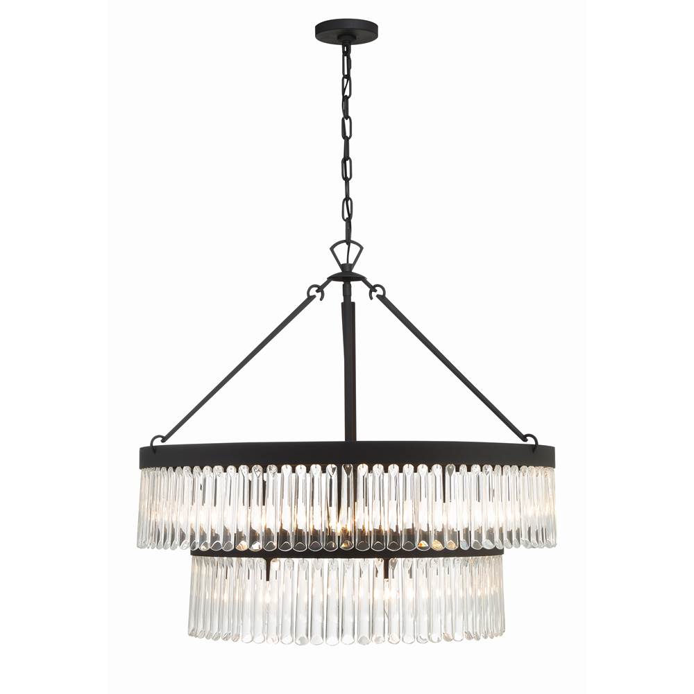 Crystorama EMO-5408-BF Black Forged Emory 9 Light Black Forged Chandelier Image 3