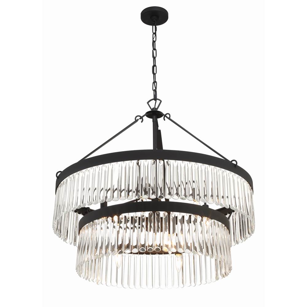 Crystorama EMO-5408-BF Black Forged Emory 9 Light Black Forged Chandelier Image 2