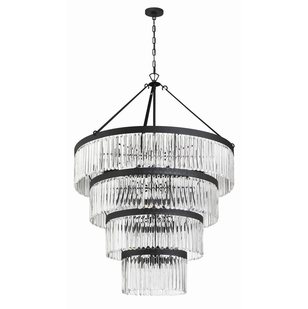 Crystorama Emory 22 Light Black Forged Chandelier