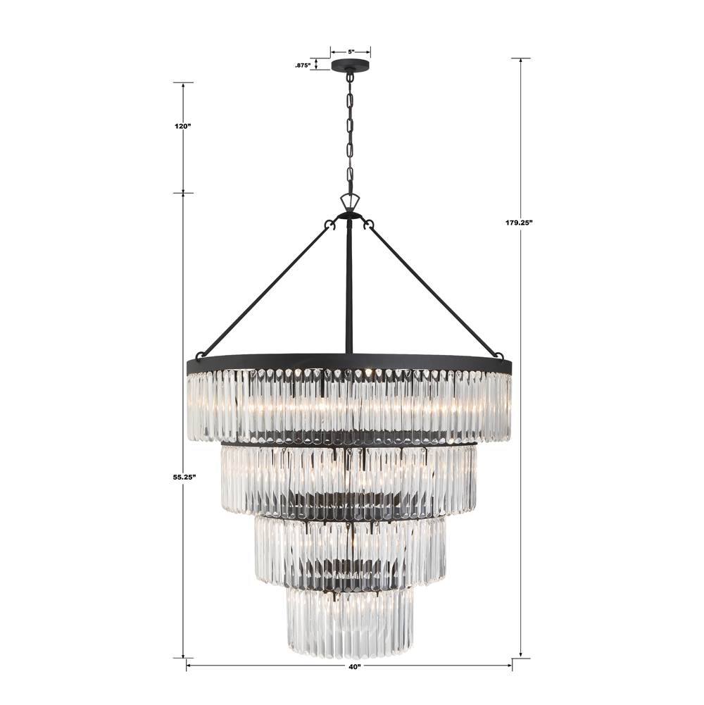 Crystorama EMO-5409-BF Black Forged Emory 22 Light Black Forged Chandelier Image 2