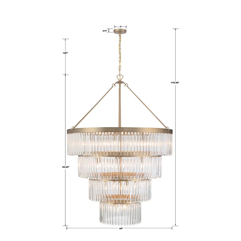 Crystorama EMO-5409-MG Modern Gold Emory 22 Light Modern Gold Chandelier Image 2