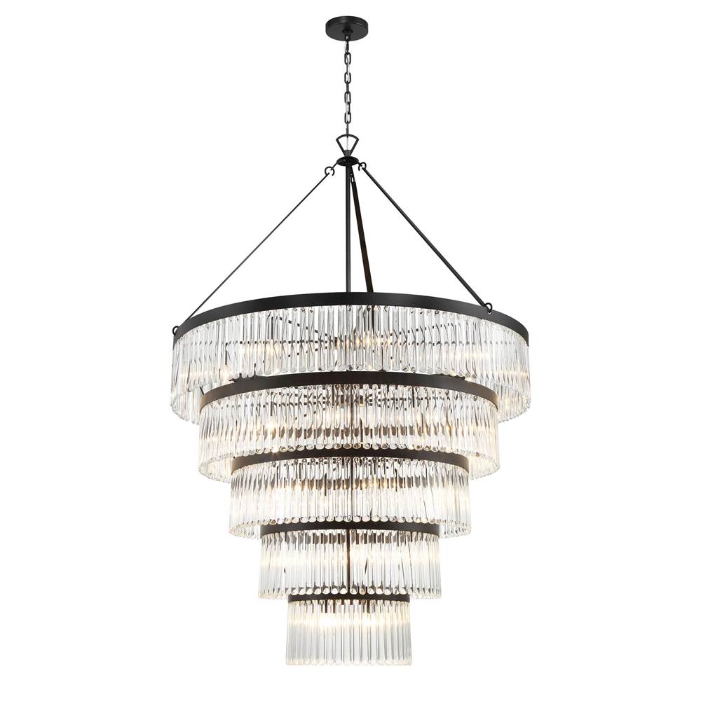 Crystorama EMO-5430-BF Black Forged Emory 30 Light Black Forged Chandelier Image 1