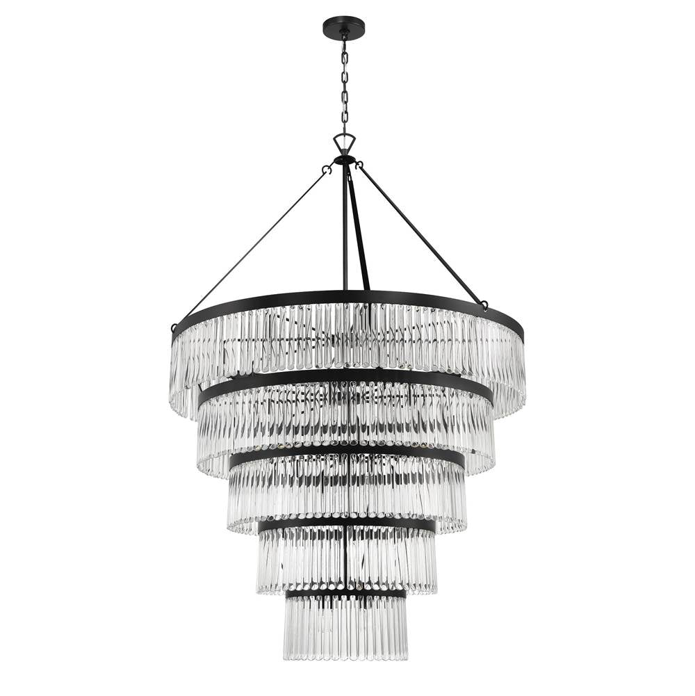 Crystorama Emory 30 Light Black Forged Chandelier