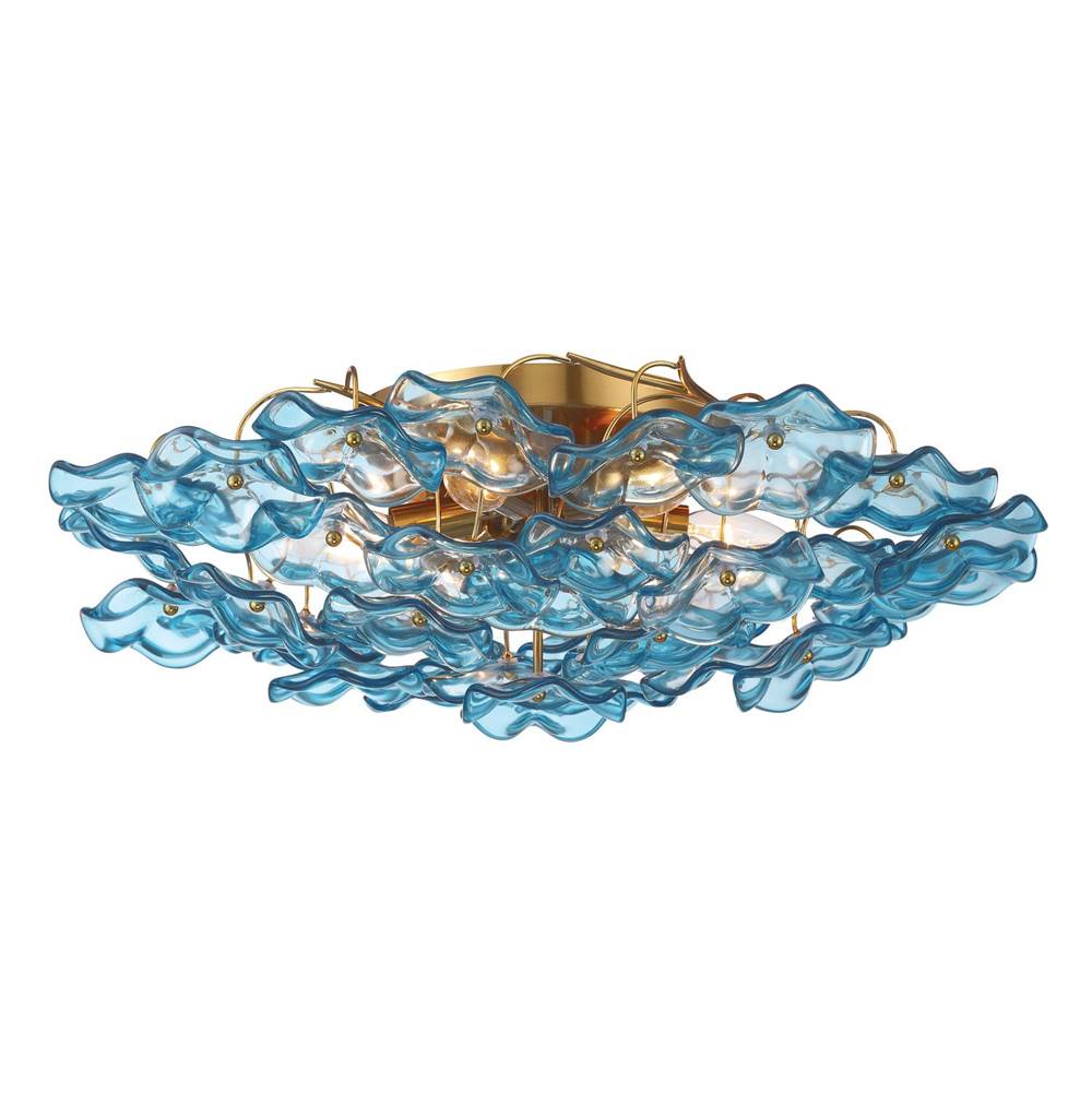 Crystorama ESM-4000-AG-BL Aged Brass Esme 22.5'' Aged Brass Semi Flush Mount Image 1
