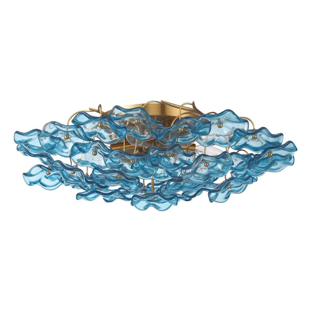Crystorama Esme 22.5'' Aged Brass Semi Flush Mount
