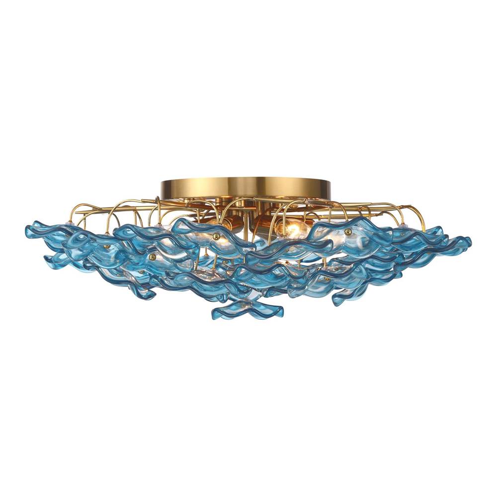 Crystorama ESM-4000-AG-BL Aged Brass Esme 22.5'' Aged Brass Semi Flush Mount Image 6