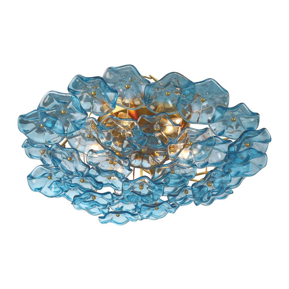 Crystorama ESM-4000-AG-BL Aged Brass Esme 22.5'' Aged Brass Semi Flush Mount Image 5