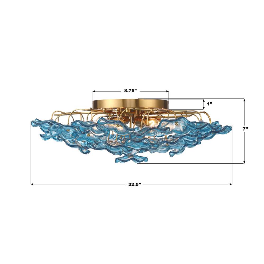 Crystorama ESM-4000-AG-BL Aged Brass Esme 22.5'' Aged Brass Semi Flush Mount Image 2