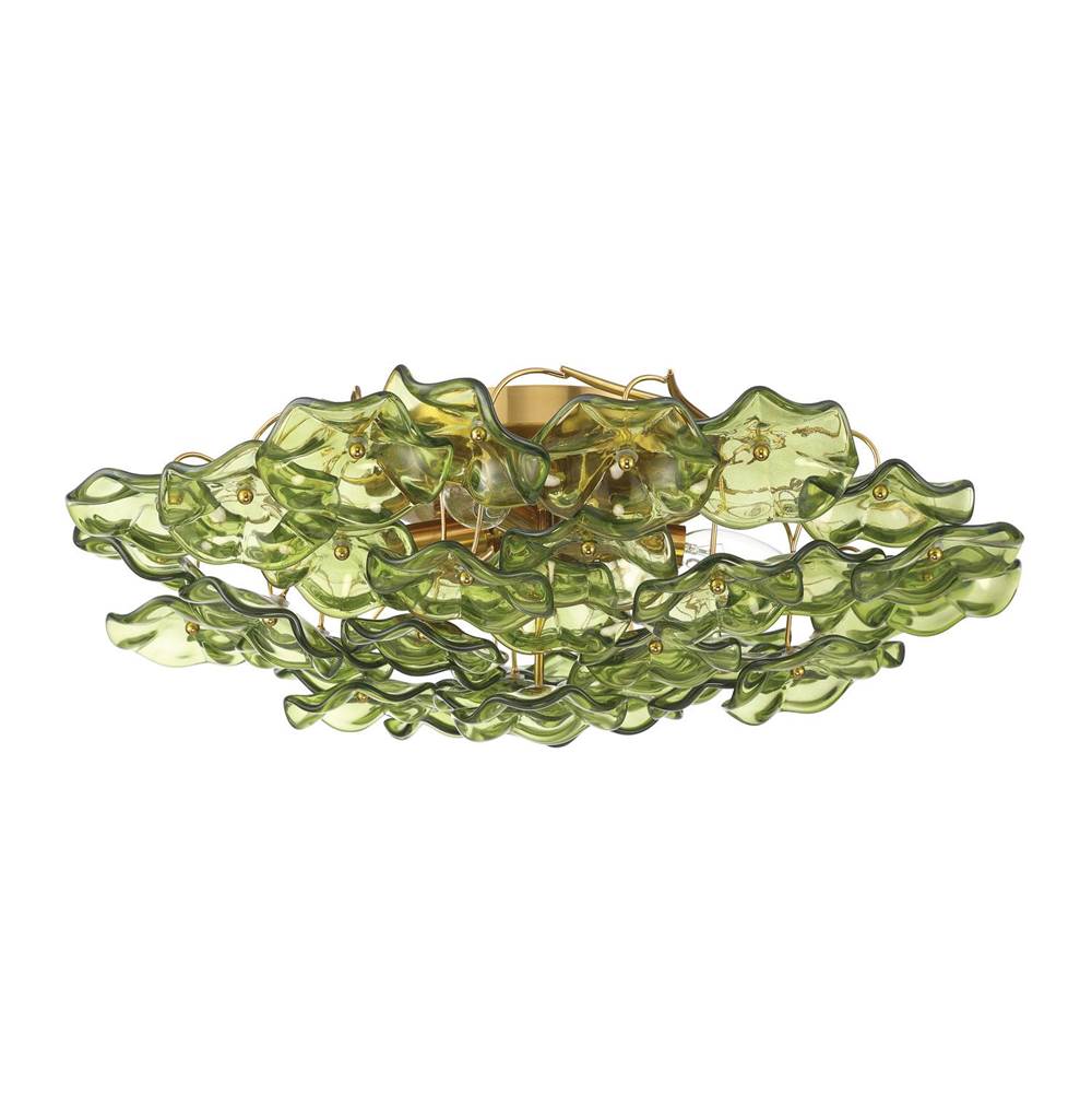 Crystorama Esme 22.5'' Aged Brass Semi Flush Mount