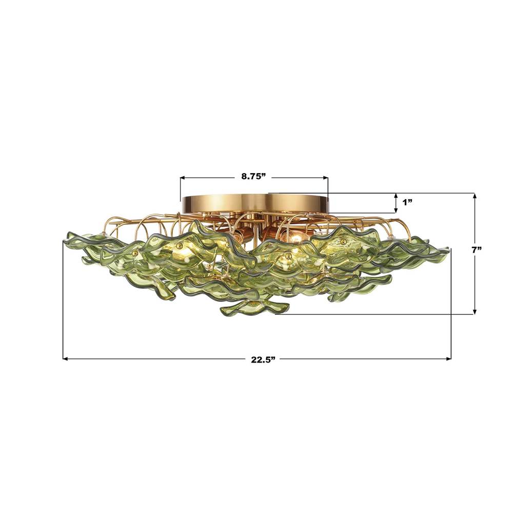 Crystorama ESM-4000-AG-GR Aged Brass Esme 22.5'' Aged Brass Semi Flush Mount Image 2