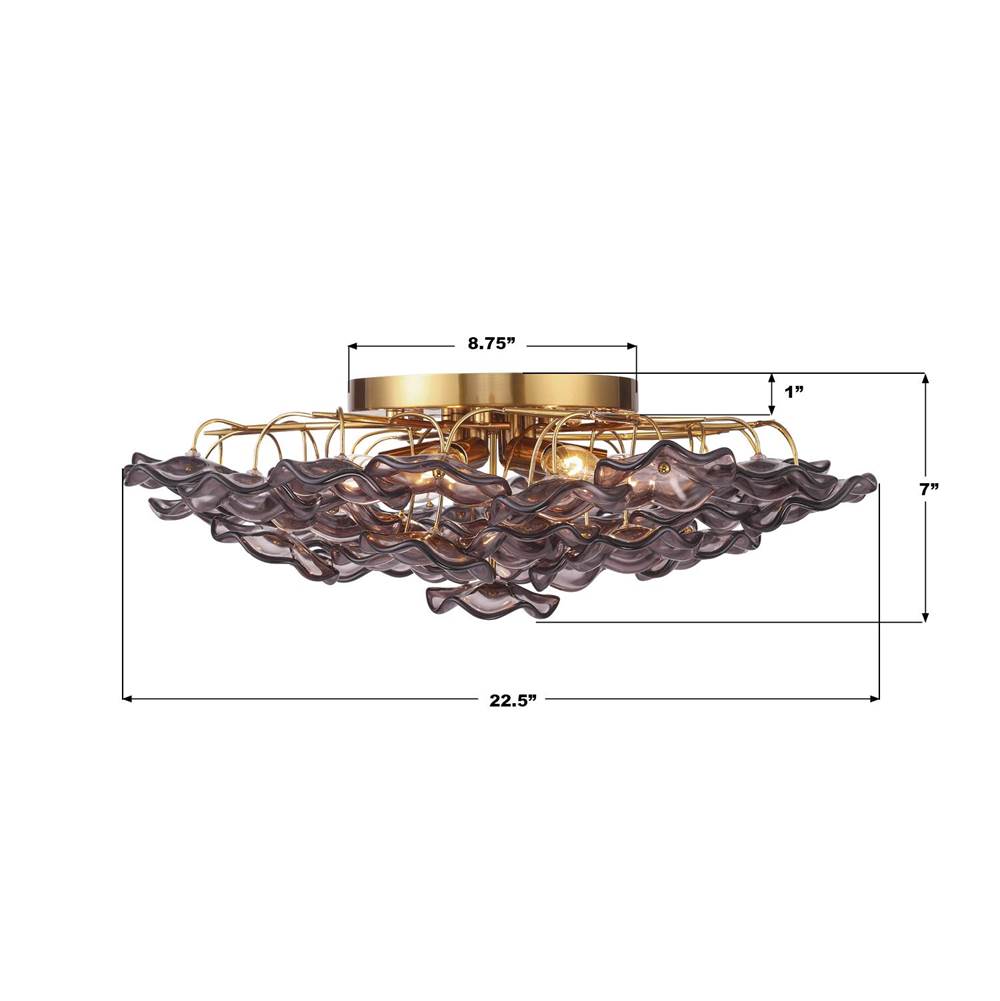 Crystorama ESM-4000-AG-SM Aged Brass Esme 22.5'' Aged Brass Semi Flush Mount Image 2