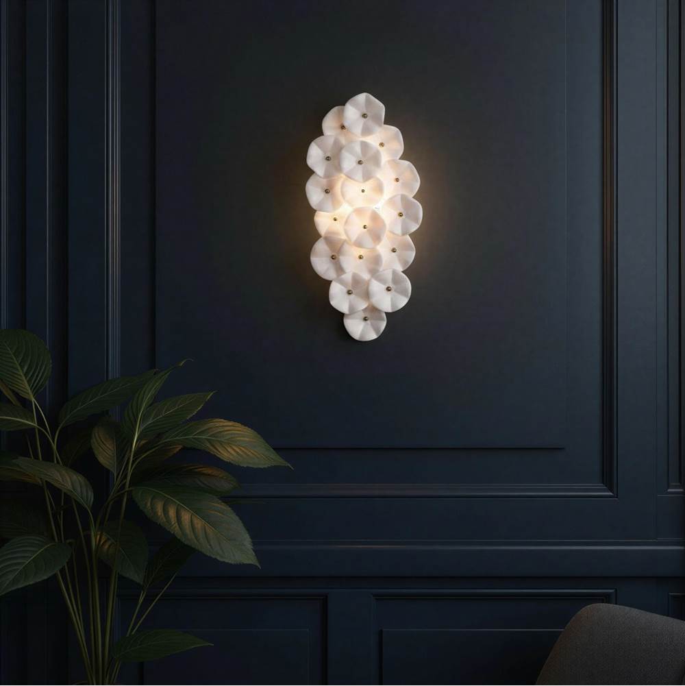 Crystorama ESM-4001-AG-WH Aged Brass Esme 23'' Aged Brass Sconce Image 3