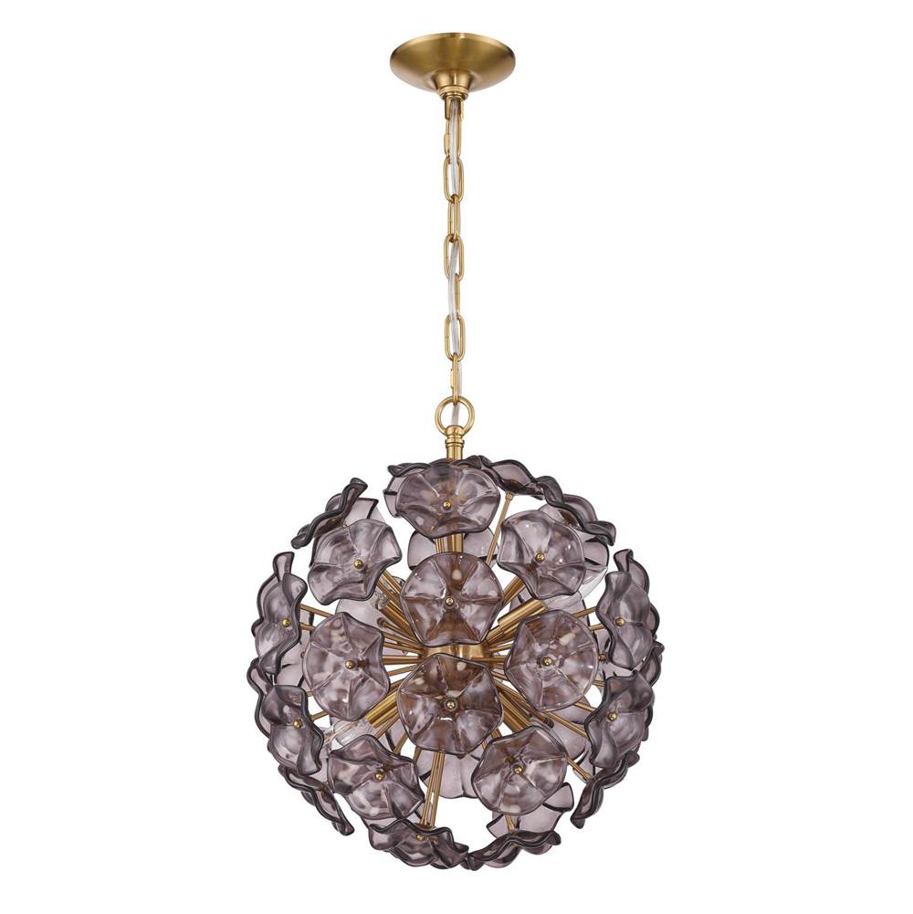 Crystorama Esme 18.25'' Aged Brass Chandelier