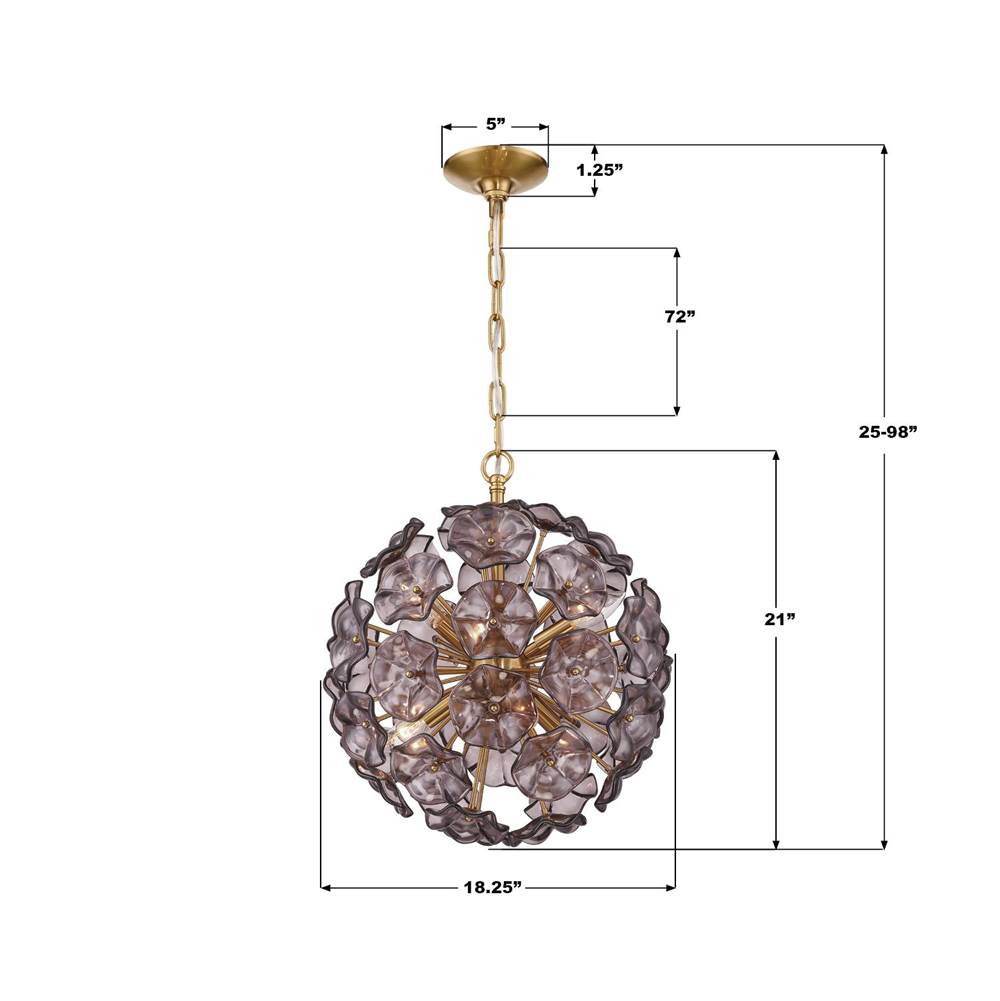 Crystorama ESM-4005-AG-SM Aged Brass Esme 18.25'' Aged Brass Chandelier Image 2
