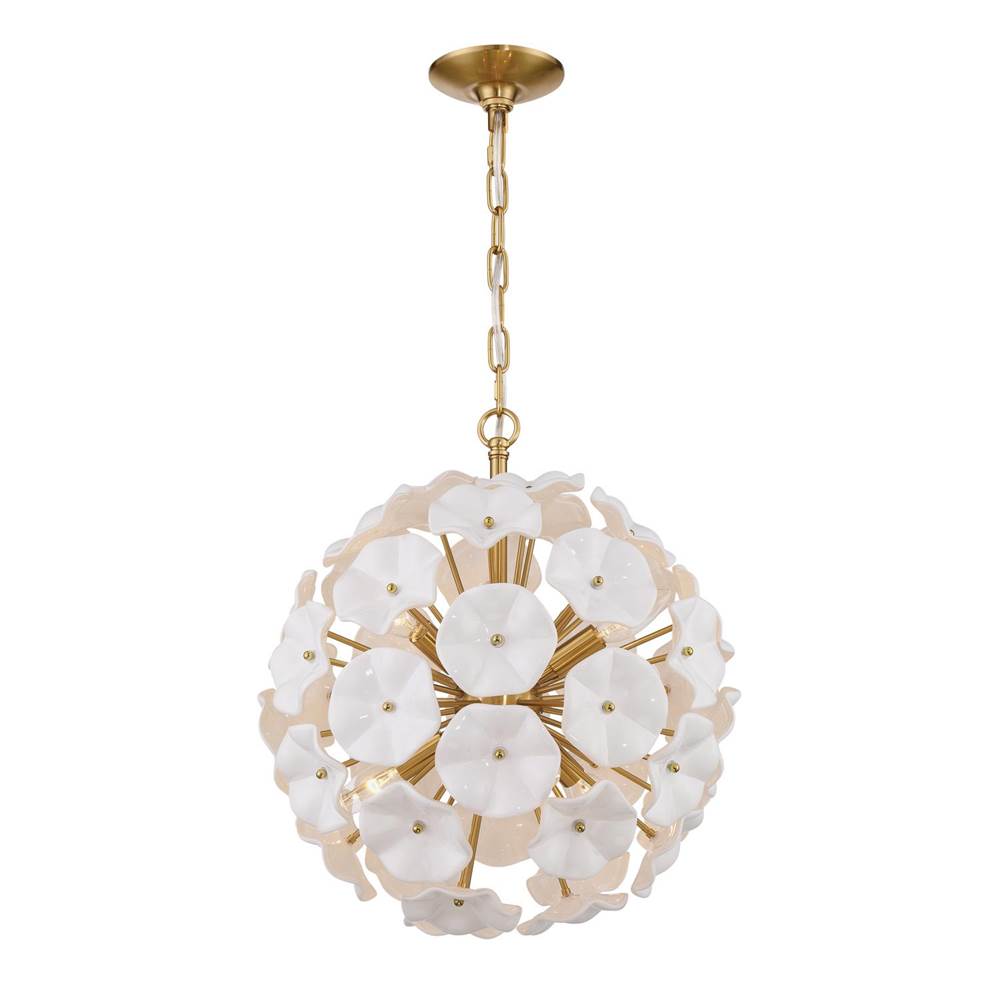 Crystorama ESM-4005-AG-WH Aged Brass Esme 18.25'' Aged Brass Chandelier Image 1