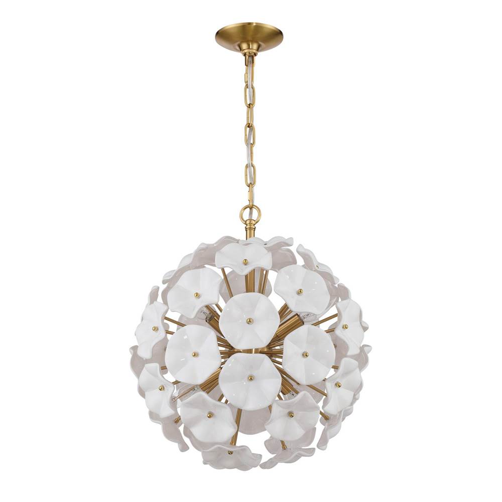 Crystorama Esme 18.25'' Aged Brass Chandelier
