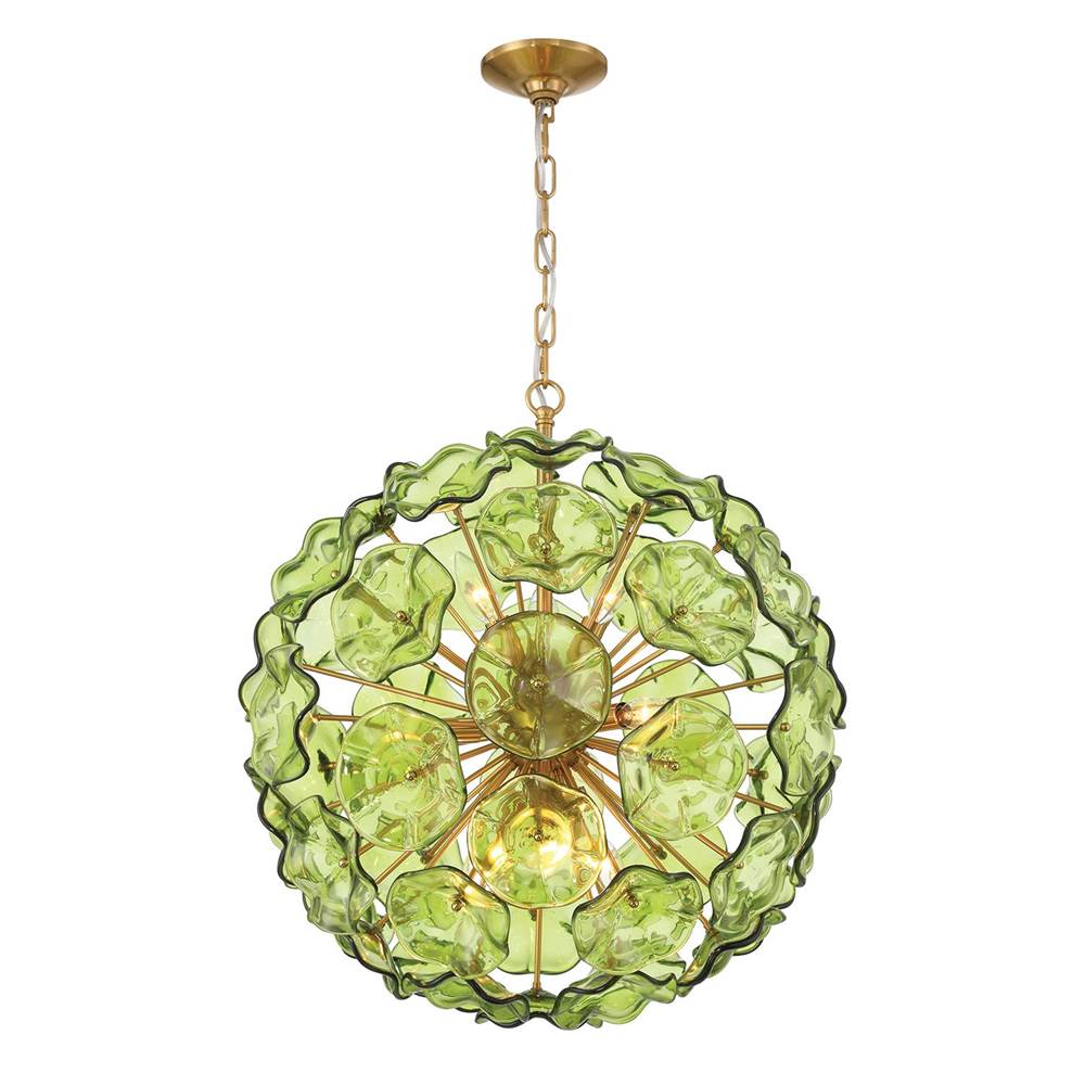 Crystorama ESM-4006-AG-GR Aged Brass Esme 9 Light Aged Brass Pendant Image 1