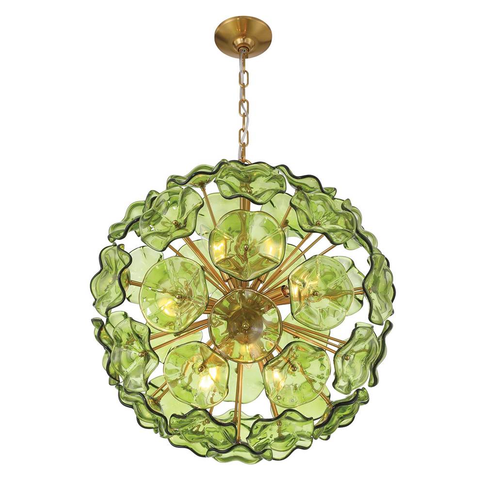 Crystorama ESM-4006-AG-GR Aged Brass Esme 9 Light Aged Brass Pendant Image 4