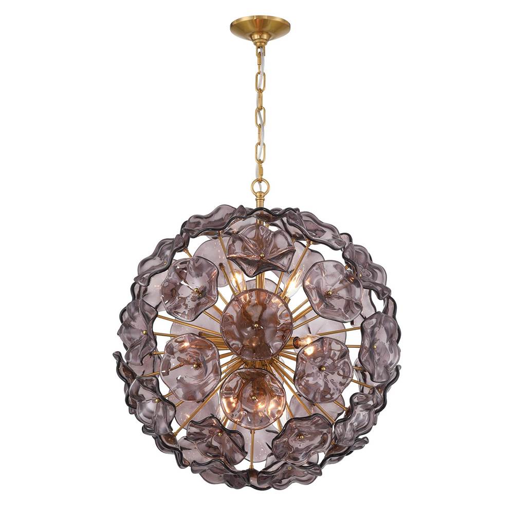 Crystorama ESM-4006-AG-SM Aged Brass Esme 9 Light Aged Brass Pendant Image 1