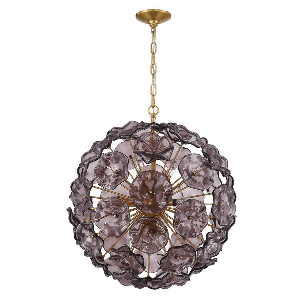 Crystorama Esme 9 Light Aged Brass Pendant