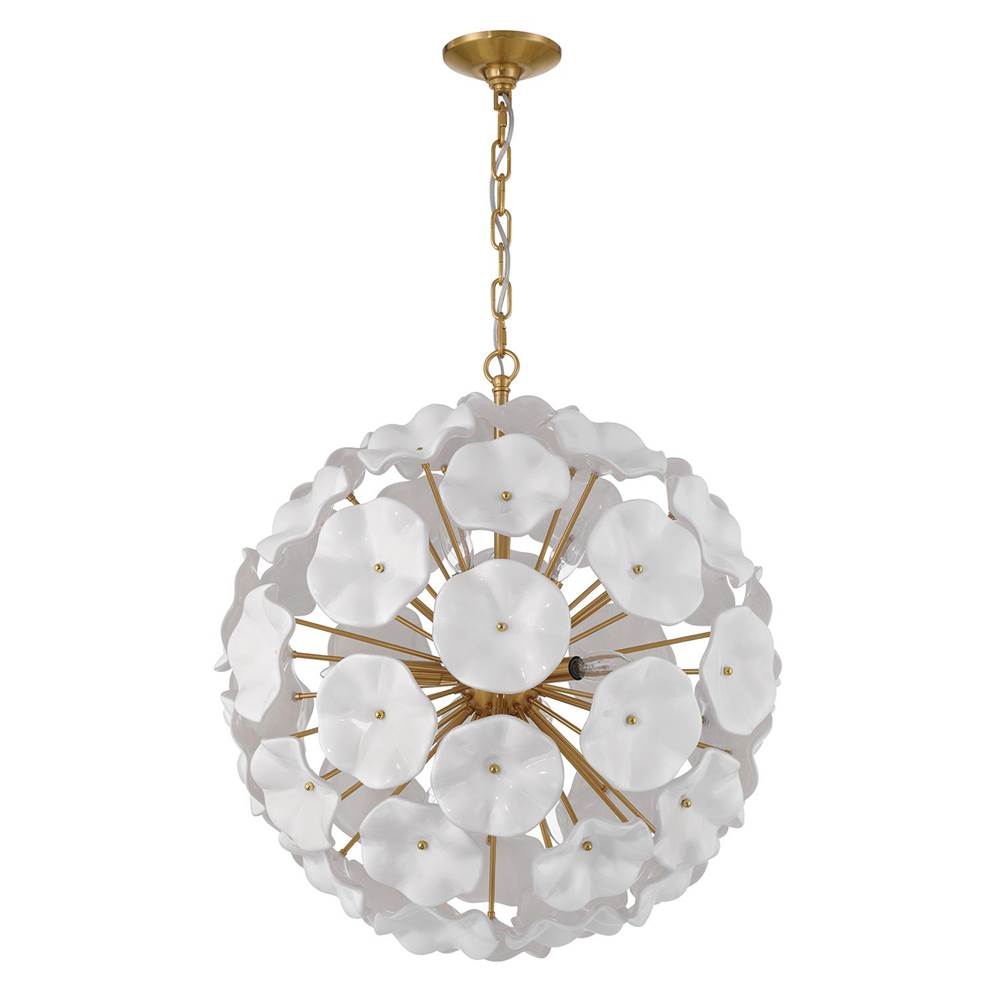 Crystorama Esme 9 Light Aged Brass Pendant