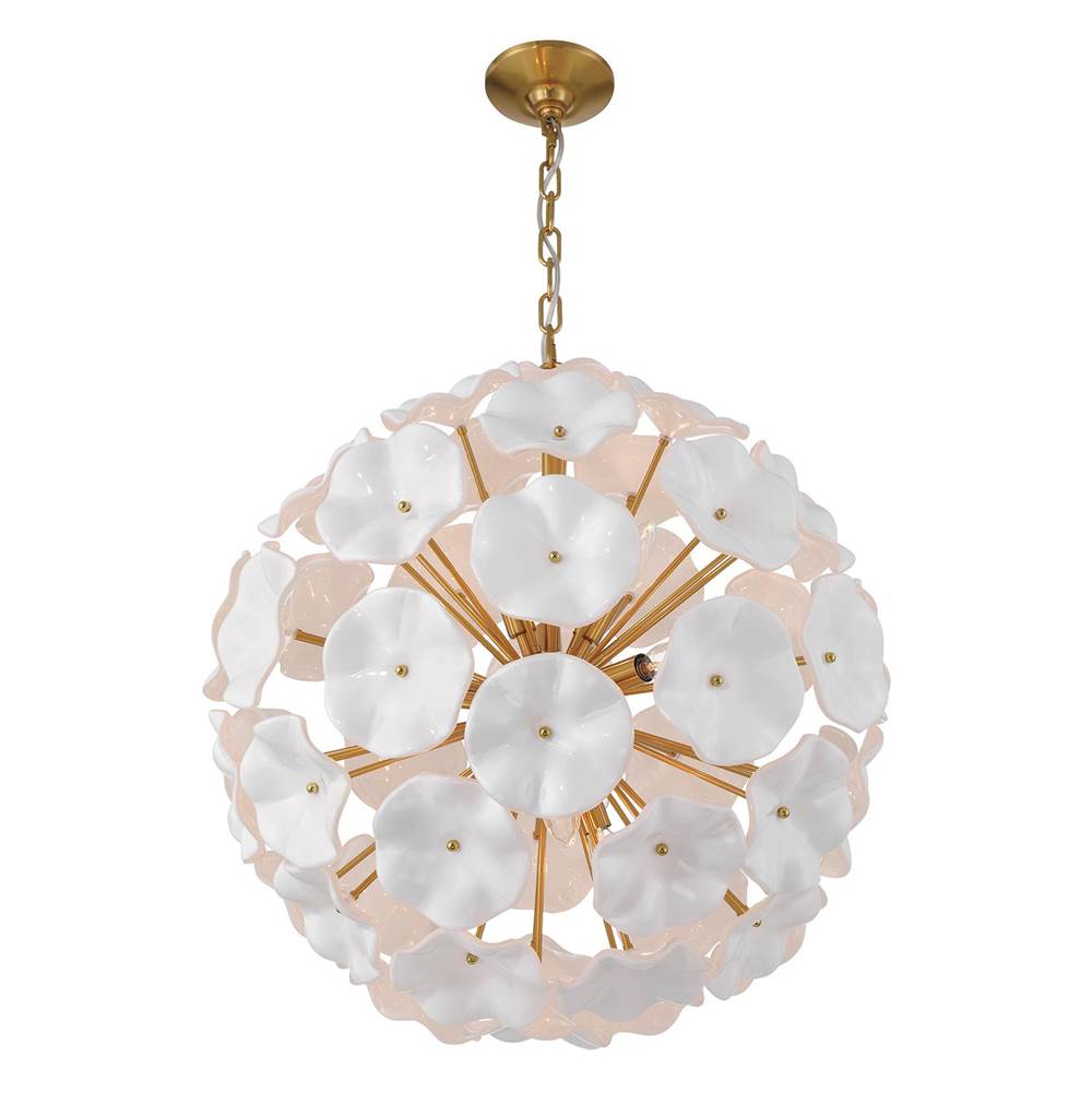 Crystorama ESM-4006-AG-WH Aged Brass Esme 9 Light Aged Brass Pendant Image 4