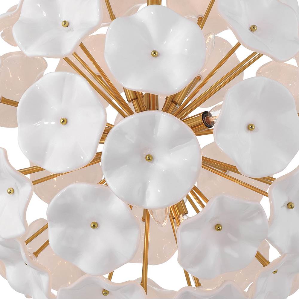 Crystorama ESM-4006-AG-WH Aged Brass Esme 9 Light Aged Brass Pendant Image 3